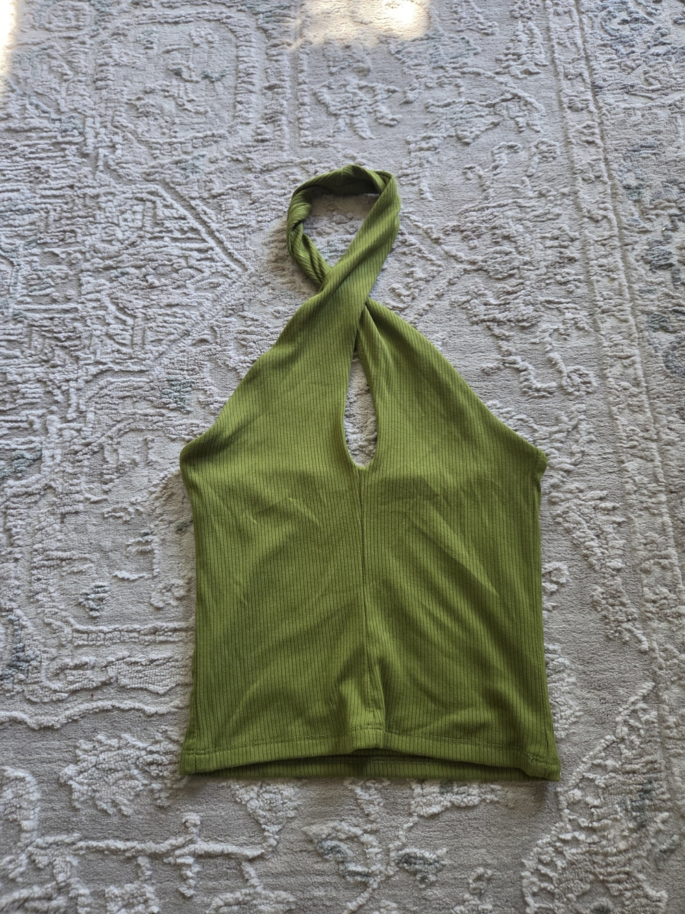 Wilfred Olive Green Ribbed Halter Camisole